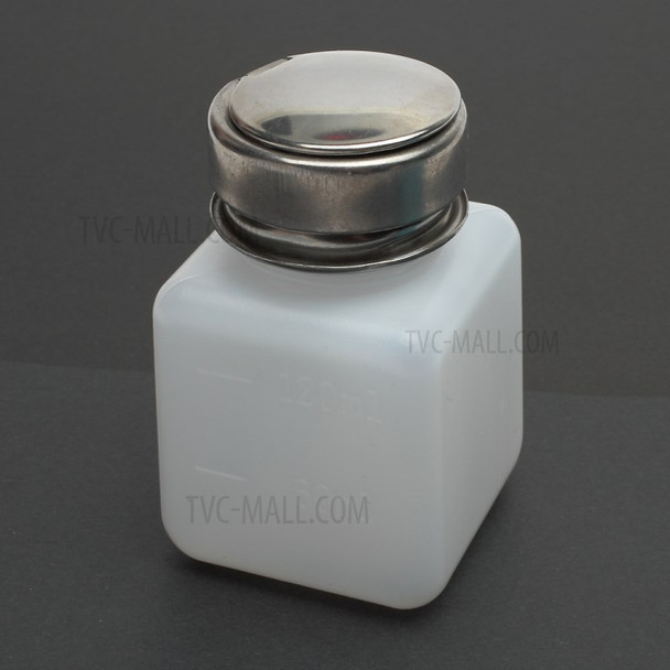 120ml Alcohol Liquid Press Pumping Dispenser Empty Bottle - White
