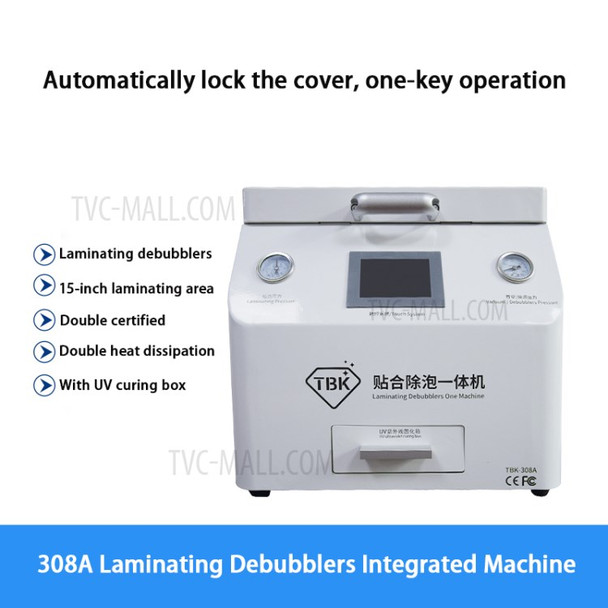 TBK308A Laminating Defoaming Integrated Machine 15 Inch Flat Curved Screen Vacuum Pressing Machine UV Version - Style A