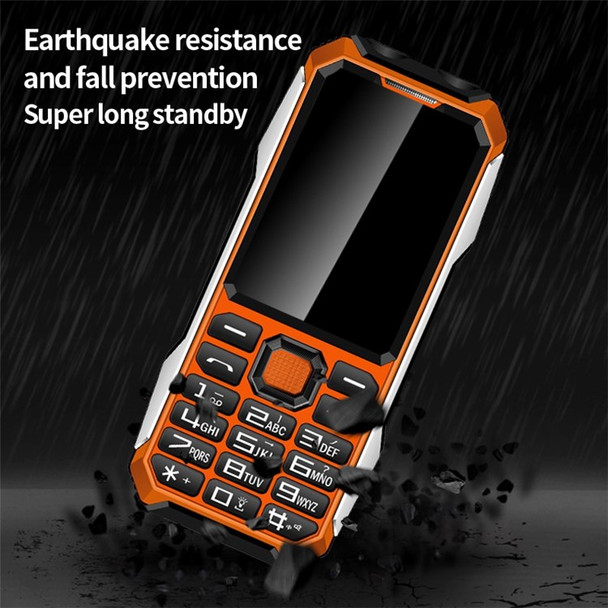 A6 Dual SIM 2.4 inch Mobile Phone 6800mAh Battery 2G Large Button Cellphone with Rear Camera and Flashlight - Orange