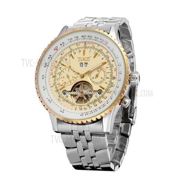 Mechanical Automatic Watch Winding Men's Watch Luxury Stainless Steel Men's Watch -  White/Gold
