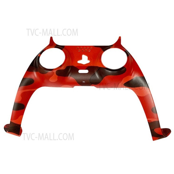 Replacement Decorative Strip Shell Cover for PS5 Gamepad Controller - Camouflage Red