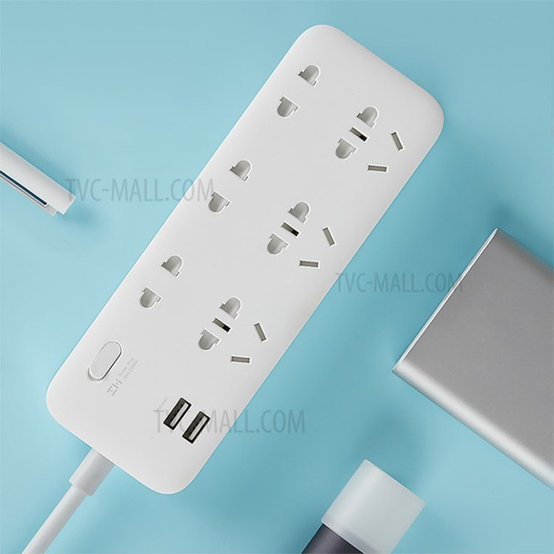 XIAOMI ZMI CX05 Power Strip 6 AC Sockets [3 Five-hole / 3 Two-hole] + Dual USB Ports Extension Sockets Charger