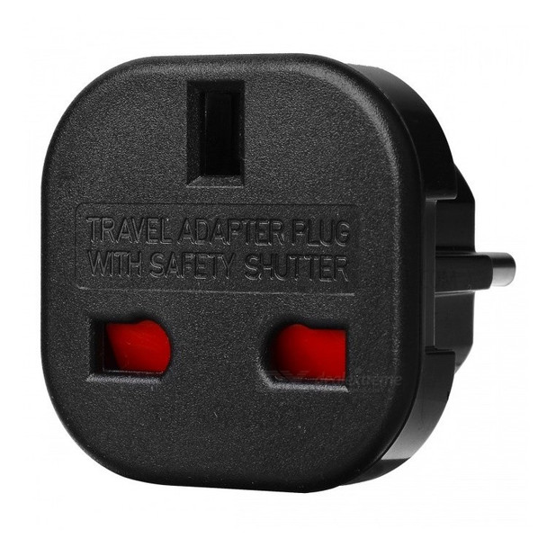 10Pcs/Set EU to UK AC Power Travel Plug Adapter Socket Converters - Black