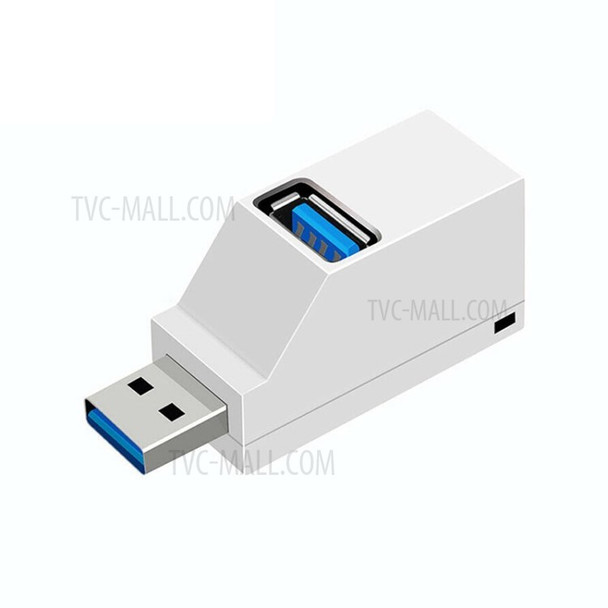 USB 3.0 Hub Splitter (2 USB 2.0 + USB 3.0) 3 Ports Mini Portable USB Splitter for Notebook Laptop PC Tablet - White