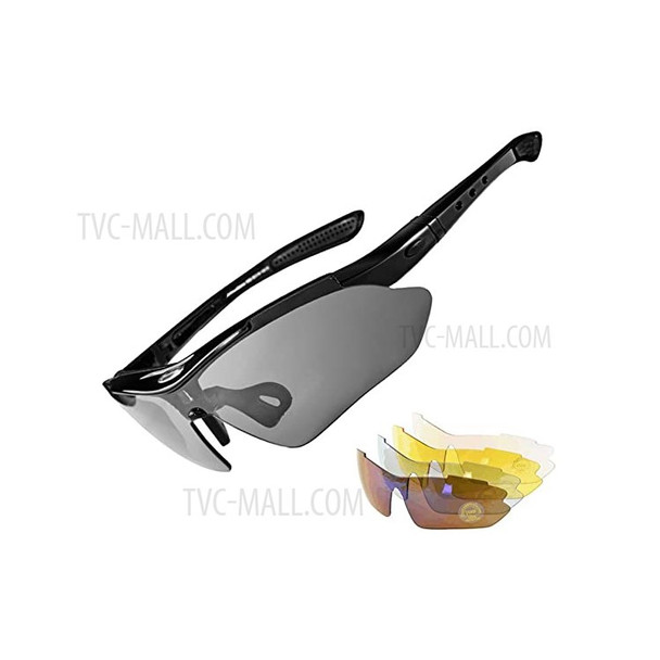 ROCKBROS Polarized Sports Sunglasses UV Protection Outdoor Sports Cycling Glasses - Black