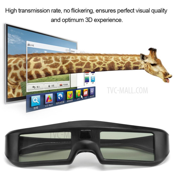 GONBES G06BT 3D Active Shutter Glasses Virtual Reality Glasses Bluetooth Signal for 3D HDTV - Black