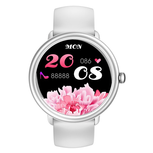 M19 1.09 inch HD Smart Watch for Women Sports Bracelet Water Resistant Health Watch with Heart Rate Monitoring - White