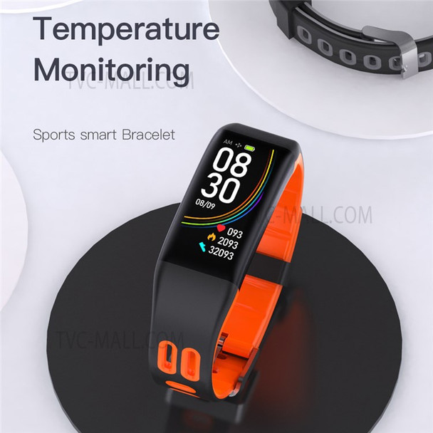 LEMONDA SMART C5T 0.96 inch Smart Watch Heart Rate Sleep Body Temperature Monitoring Fitness Tracker IP67 Waterproof Smart Wristband - Orange