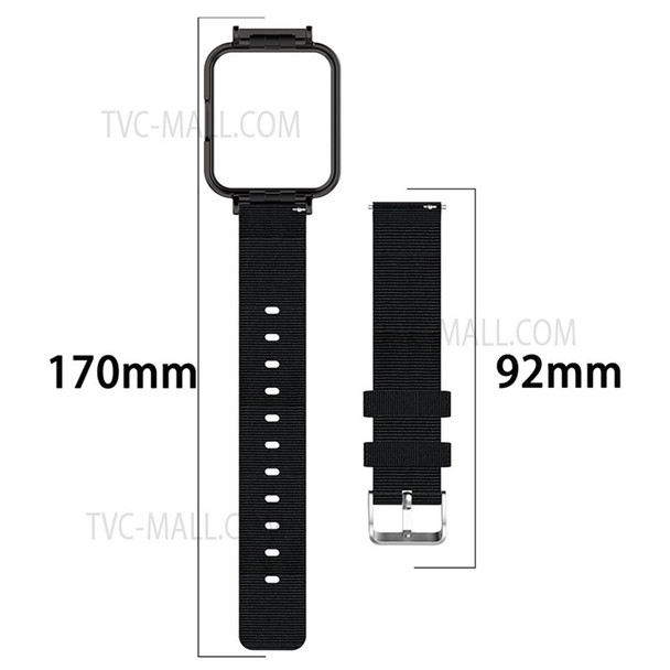 For Xiaomi Redmi Watch 2 Lite Strap Nylon Canvas Watch Band Replacement Breathable Wristband - Black