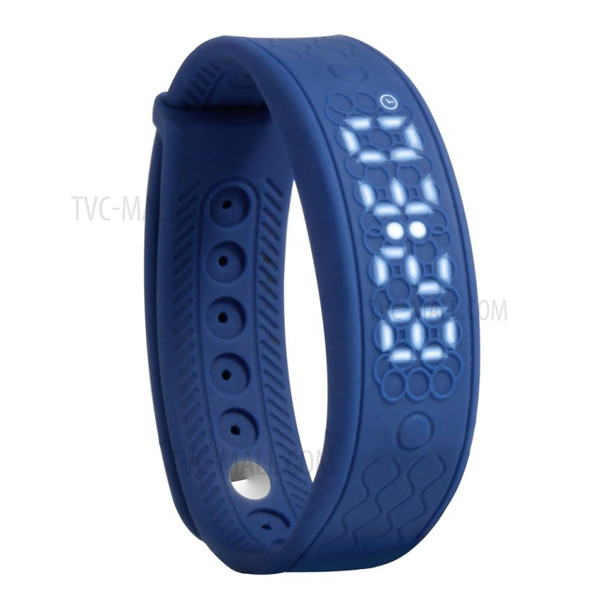 H5S Smart Bracelet LED Display Silicone Band Real-time Heart Rate Monitor - Dark Blue