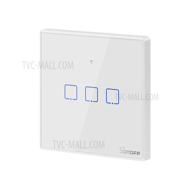 SONOFF T2EU3C-TX 86 WiFi Smart Switch APP RF433 Remote Control for Alexa Google Home EU Plug - 3 Gang