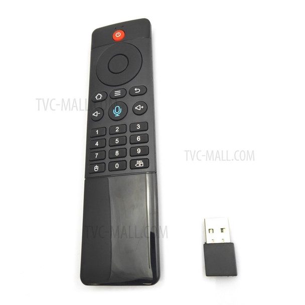 TZ06 2.4G Mini Remote Control Voice Air Mouse Mini Keyboard Remote USB Wireless Receiver for Android TV Box HTPC Mini PC - Black