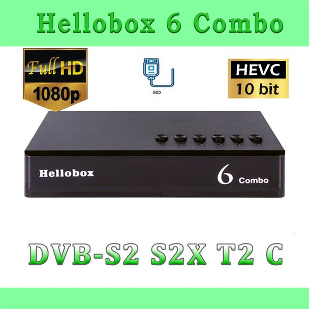 HELLOBOX 6 Combo Set Top Box 1080P Full HD H.265 DVB S2/S2X DVB-T2 DVB-C Satellite Receiver - US Plug