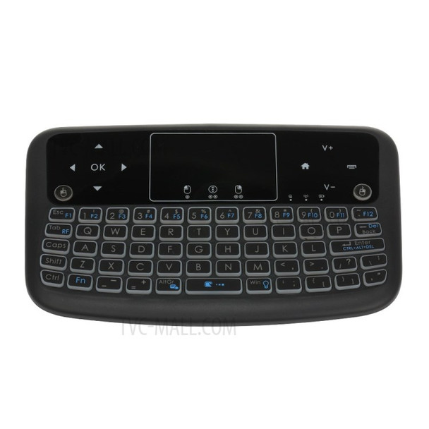 A36 Wireless Keyboard 2.4GHz 7 Color Backlit Air Mouse Touchpad Keyboard for Android TV Box Smart TV PC - Black