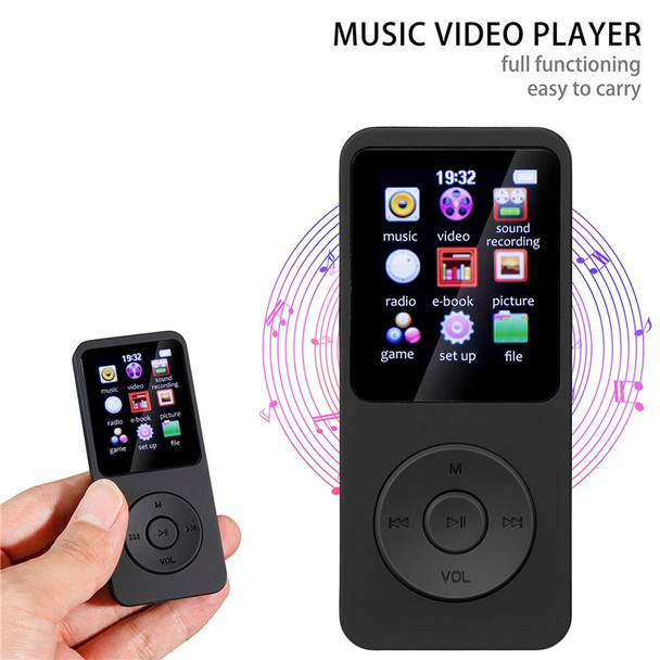 Portable Mini MP3 Player 1.8 inch Screen Music Player Sports Bluetooth External E-book Reader Device for Student