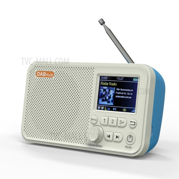 2.4 inch Screen Digital Radio Bluetooth Speaker TF Card MP3 Player DAB FM Radio - Blue/DAB-C10