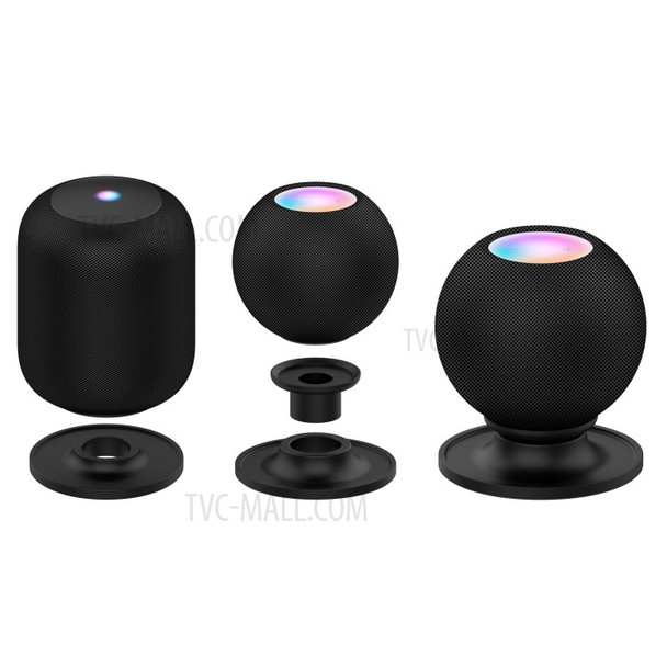 2 in 1 Smart Speaker Holder Anti-Slip Silicone Base Mount Stand for Apple HomePod/HomePod Mini - Black