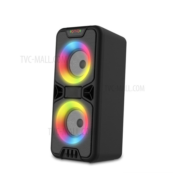 B86 Wireless Bluetooth Speaker with Colorful Light Karaoke Singing Loudspeaker - Black