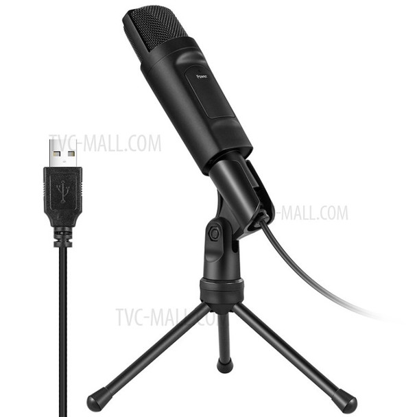 USB Computer Microphone Mic for Gaming Recording Karaoke with Tripod Stand