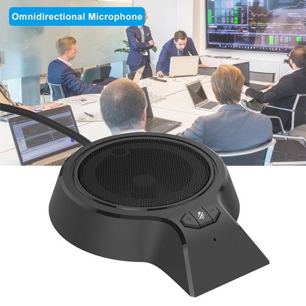 USB PC Conference Microphone 360° Omnidirectional Condenser Mic with Mute for Video Meeting Chatting