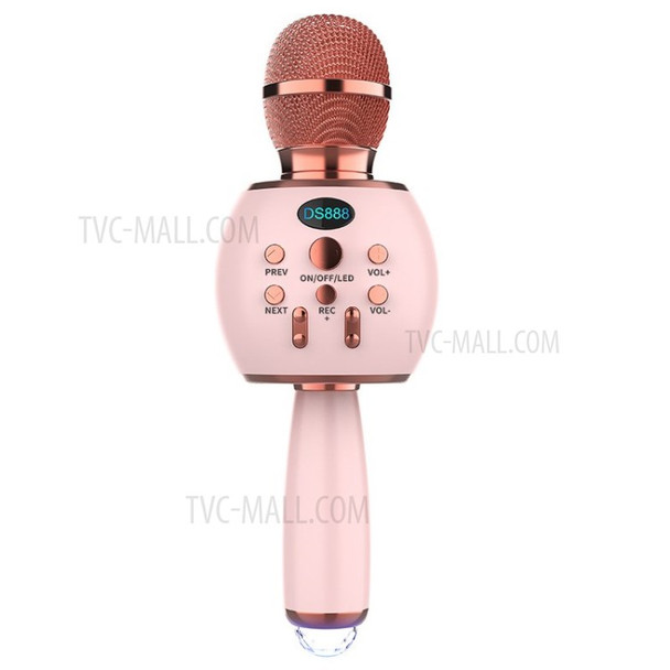 Wireless Bluetooth Karaoke Microphone Two Way Connection Handheld Mic Speaker - Pink