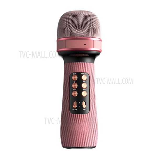 WS-898 Wireless Handheld Karaoke Singing Microphone Speaker for Smartphones PC - Pink