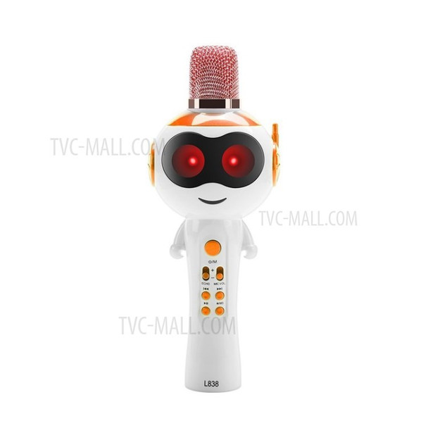 L838 Kids Karaoke Microphone Wireless Bluetooth Microphone Speaker - Orange