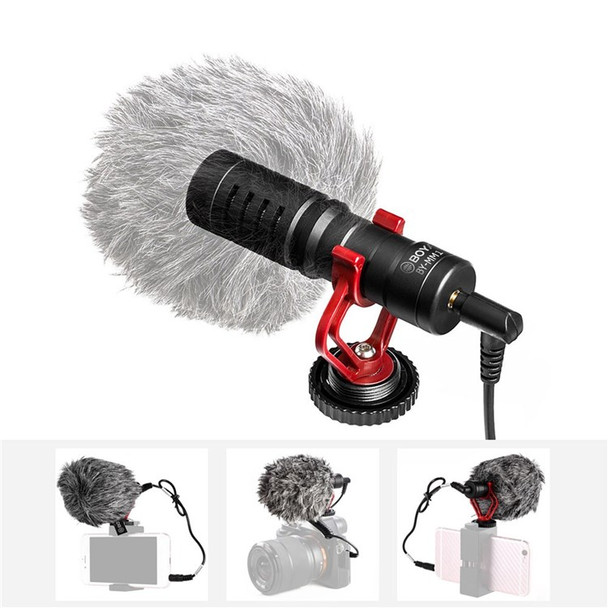 BOYA BY-MM1 Video Microphone Compact Metal Electret Condensor Video Mic 3.5mm Plug Directional Condenser for DSLR Camera, Camcorder, Smartphone, Tablet
