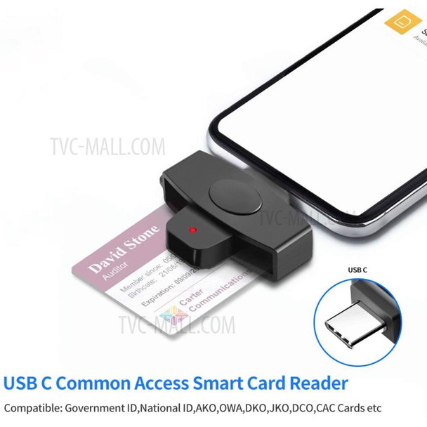 ROCKETEK CSCR3 Type-C Smart CAC Card Reader IC ID SIM Bank Card Adapter for Laptop Android Phone