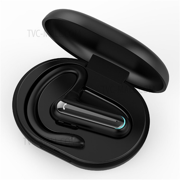 F810C Wireless Bluetooth 5.0 HD Stereo Earphone Noise Reduction Single Ear Headphone - Black