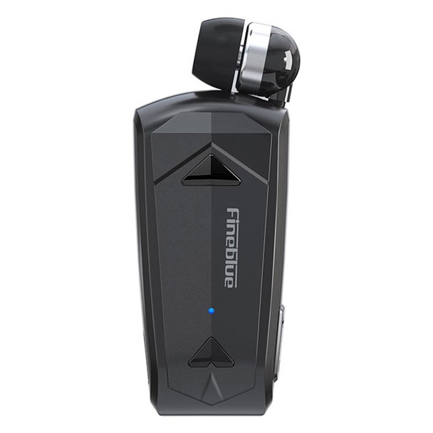 FINEBLUE F520 Lavalier Business Bluetooth Headset One-key Retraction Anti-lost Collar Clip-on HD Call Single Ear Earphone - Black