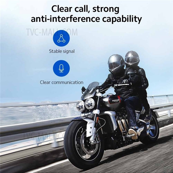 SUPER LX3 Bluetooth 5.0 Headset Motorcycle Motorbike Helmet Intercom Interphone for Riding Skiing Snowmobile Scooter - Orange