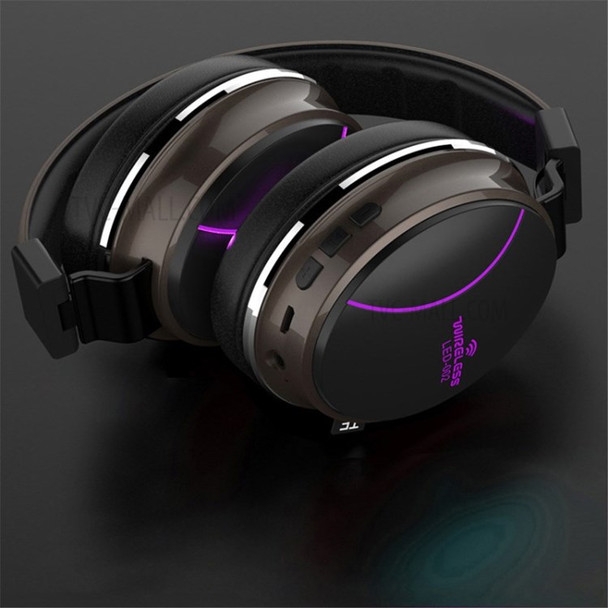 LED-002 Bluetooth Wireless Headphone Earphone Foldable Illuminated Headset with Built-in Microphone - Grey