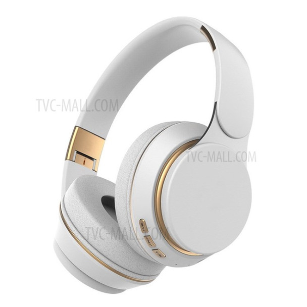 07S Bluetooth 5.0 Over-ear Wireless Headphone Foldable Stereo Headset with Mic - White
