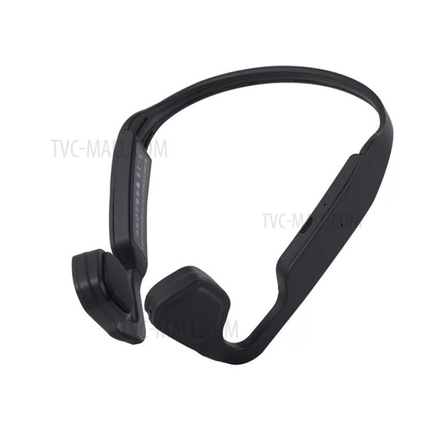 Bone Conduction Headphones with Microphone Bluetooth Wireless Earphones for Running Sports Fitness  -  Black