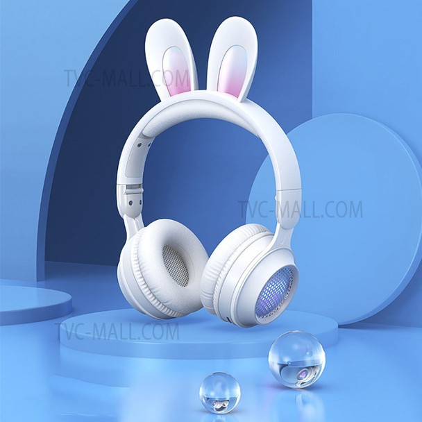 Wireless Kids Headphones with Noise-canceling Mic TF Card Music Player HiFi Stereo Bluetooth 5.0 Children Headset - White