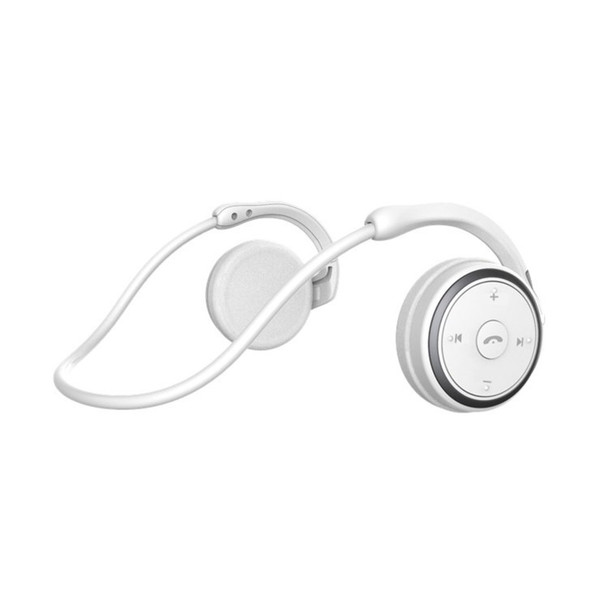Stereo Audio Headset Bluetooth Earbuds Hnads-Free Calling Wireless Headphones - White