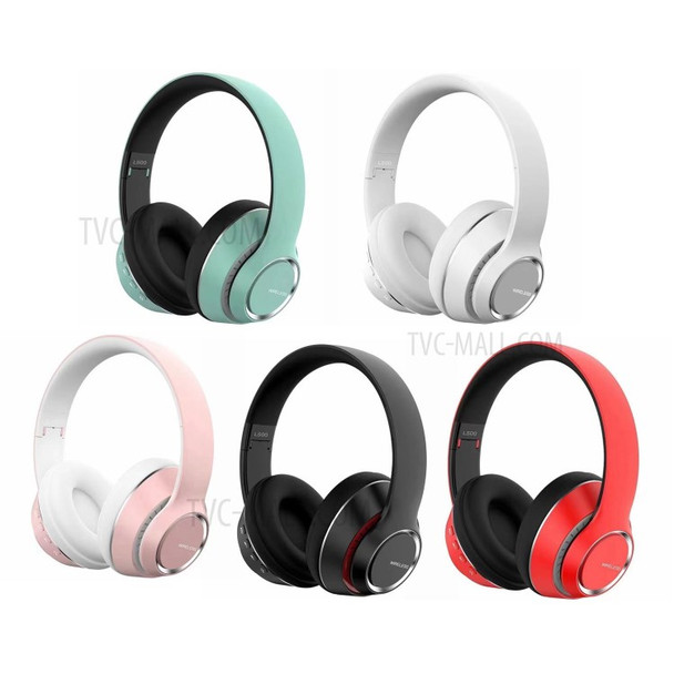 L500 Bluetooth 5.0 Wireless Headphone Over Ear Headset Stereo Deep Bass Sports Music Earphone 3.5mm AUX IN TF Card MP3 Player with Mic - Black