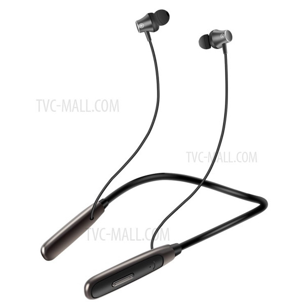 Q1 Sports Neck Hanging Bluetooth 5.0 Headset Neckband Waterproof Running Stereo Wireless Earphone - Black