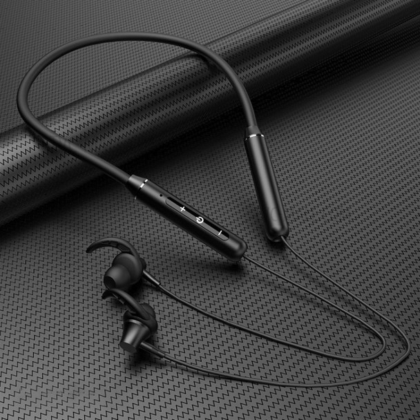 BL-05 Neck-Hanging Sports Bluetooth In-ear Earphone Magnetic - Black