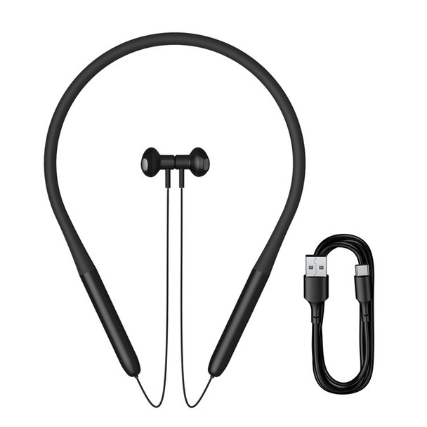 BASEUS Bowie P1 Half In-ear Neckband Wireless Earphones Bluetooth Headphones Sports Headsets with 0.5m 2.4A Micro USB Cable - Black