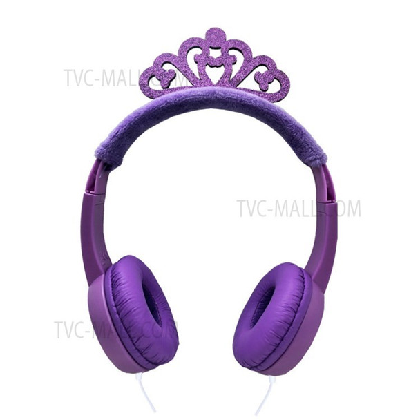 For Children Wired Headset with Mic & Music Sharing Flexible Headphones - Purple