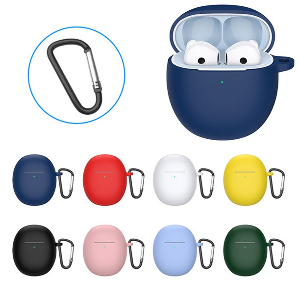 For Oppo Enco R Anti-Wear Bluetooth Earphone Silicone Cover Protective Sleeve Case with Anti-Lost Buckle - Midnight Blue