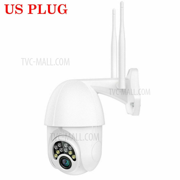 1080P HD IP CCTV Camera Waterproof Outdoor WiFi PTZ Security Wireless IR Cam - US Plug