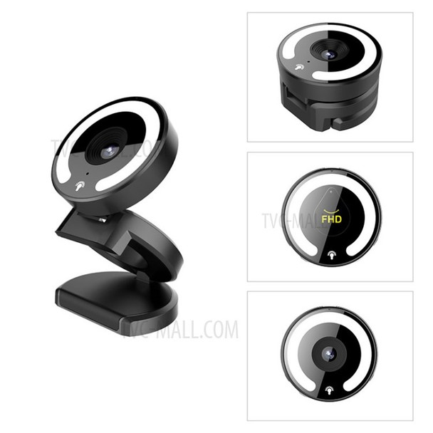 1080P High Definition Fill Light Autofocus Camera Webcam Stereo Microphone - 2K