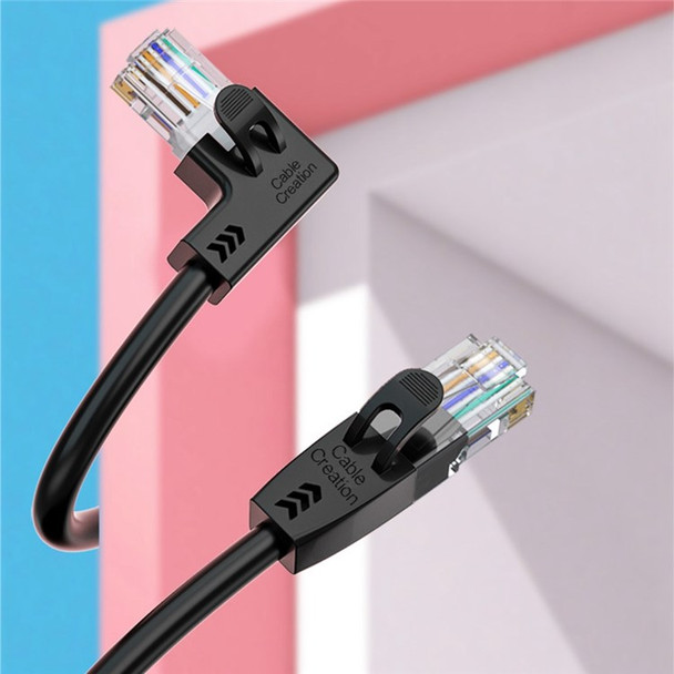 CABLECREATION 1.8m 10Gbps High Speed Cat6 Ethernet Cable Gigabit LAN Cable RJ45 Connector Internet Network Patch Cord - Left Angle