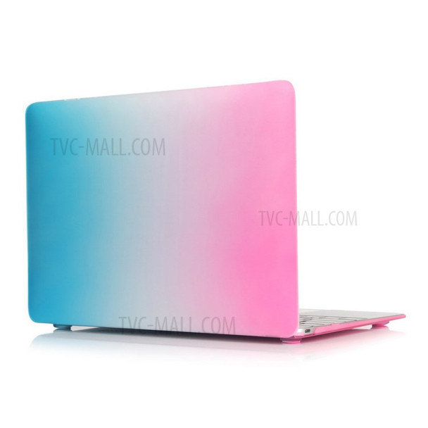 Fashion Rainbow Hard Protective Cover for MacBook 12-inch with Retina Display(2015) - Rose / Blue