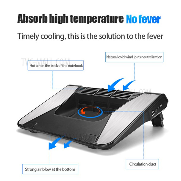 LLANO LJN-SRQQ2 Q2 Laptop Cooling Fan Radiator Stand Adjustable Wind Speed Heat Dissipation Notebook Cooler Holder