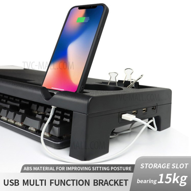 YZH-K8 Laptop Monitor Riser Stand with USB Hub Charging and Data Transfer Desk Organizer