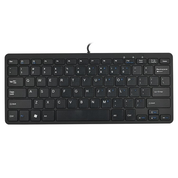 X5 Ultra-thin 78 Keys USB Wired Keyboard Home Office Computer Laptop Keyboard - Black